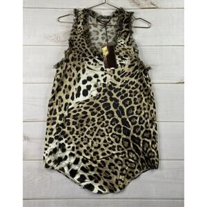 Roberto Cavalli Signature Top Womens 42 US M/6 Animal Print 100% Silk Classy NWT